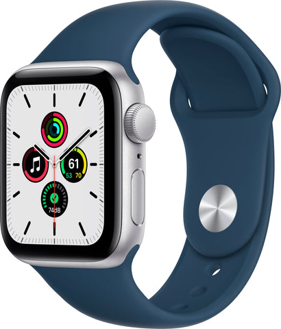 Apple Watch SE 40mm (GPS) - Silver Aluminum Case with Abyss Blue Sports  Band Loop - (MKNY3LL/A)