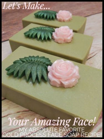 Silicone Rose w Leaves Mold - Soap & More