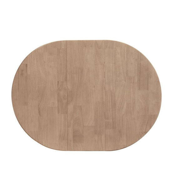 36" Round Hardwood Dining Table Top with Leaf That Extends to 48" (Finish Options) - UnfinishedFurnitureExpo