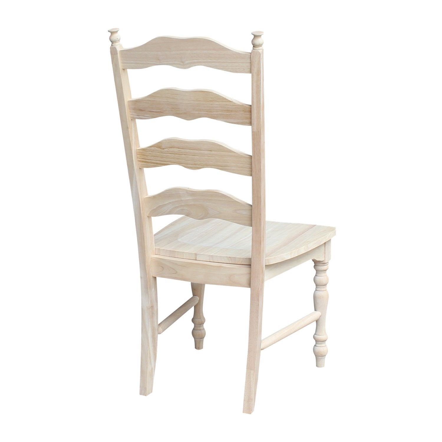 Unfinished Maine Ladder Back Hardwood Chair With Upholstered Seat Unfinishedfurnitureexpo