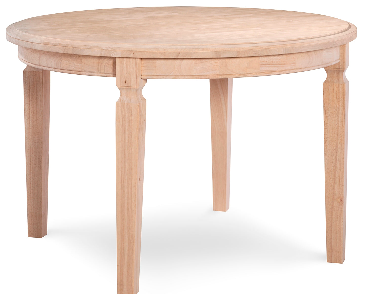 Vista Hardwood 44 Round Dining Table With Legs Unfinishedfurnitureexpo
