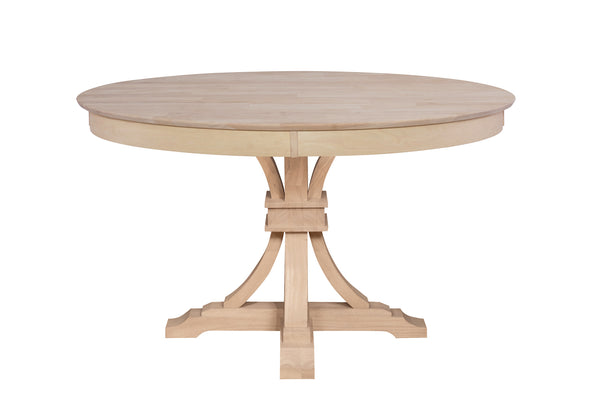 48" Sienna Round Table with Flair Pedestal (Choose Height) - UnfinishedFurnitureExpo