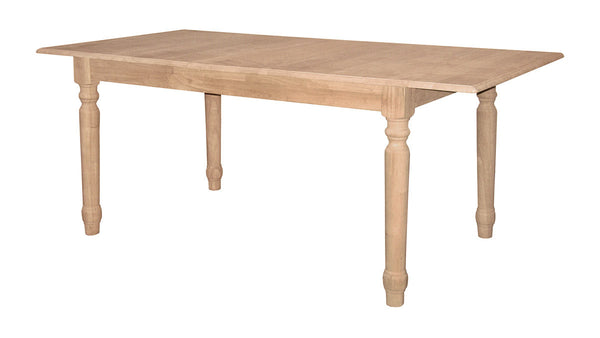 Butterfly Leaf Extension Table with Turned Legs - 36" x 60" - UnfinishedFurnitureExpo