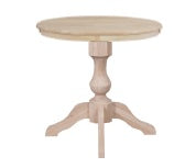 Joyce Round Solid Hardwood Table (Choose Size & Height) - UnfinishedFurnitureExpo