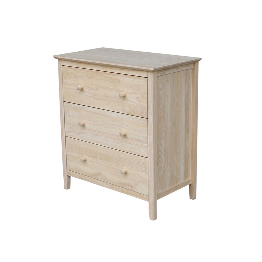 Brooklyn Hardwood 3 Drawer Chest Unfinishedfurnitureexpo