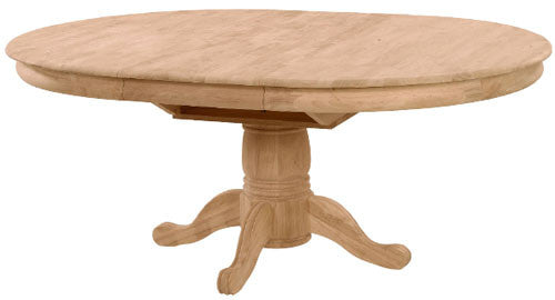Hardwood Butterfly Leaf Pedestal Table - 54" - UnfinishedFurnitureExpo