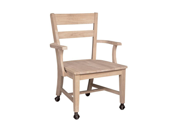 Hardwood Castor Dining Chair - UnfinishedFurnitureExpo