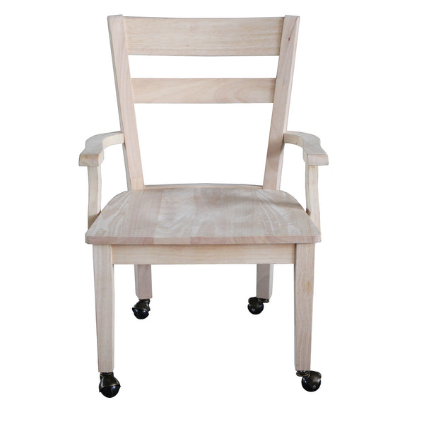 Castored Hardwood Desk Arm Chair - UnfinishedFurnitureExpo
