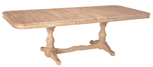 Double Butterfly Extension Hardwood Table - 96" - UnfinishedFurnitureExpo