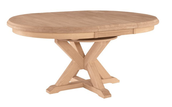 Canyon Hardwood Oval Extension Table - 48" (Finish Options) - UnfinishedFurnitureExpo