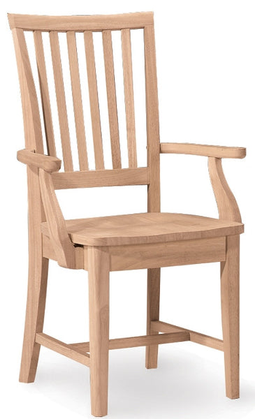 Mission Hardwood Dining Arm Chair - UnfinishedFurnitureExpo