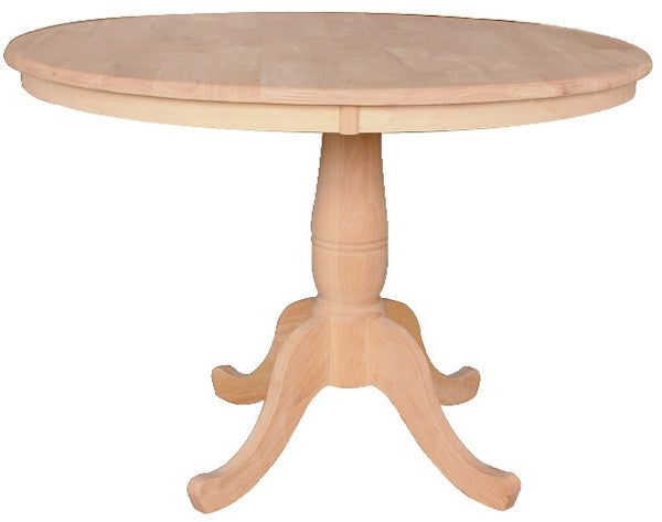 Hardwood 42" Round Dining Table - UnfinishedFurnitureExpo