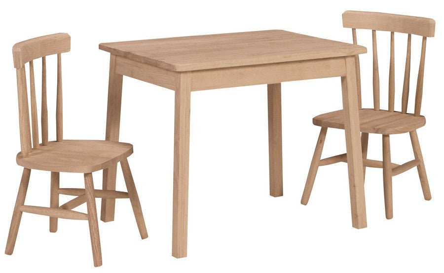 child's solid wood table and chairs