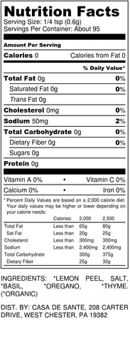 Mélange d'épices certifié biologique à faible teneur en FODMAP (herbes citronnées) - Non