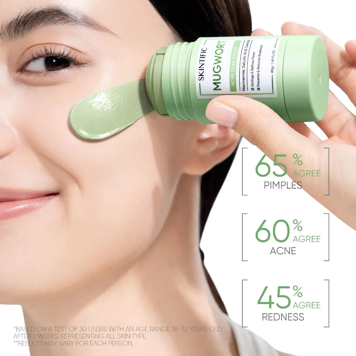 Skintific Mugwort Acne Clay Mask Stick 40g - DoctorOnCall Online Pharmacy