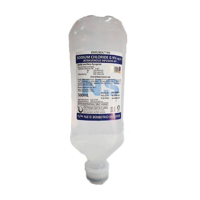 Ain Medicare Infusol NS (Sodium Chloride 0.9%) Injection BP Solution 1000ml - DoctorOnCall Online Pharmacy