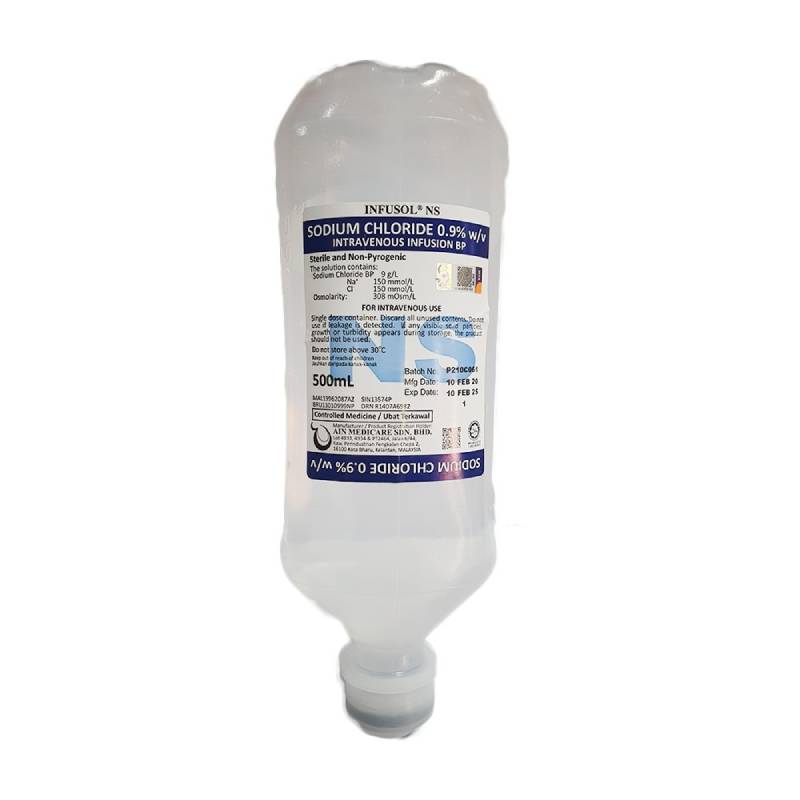Ain Medicare Infusol NS (Sodium Chloride 0.9%) Injection BP Solution 10ml x20 - DoctorOnCall Online Pharmacy
