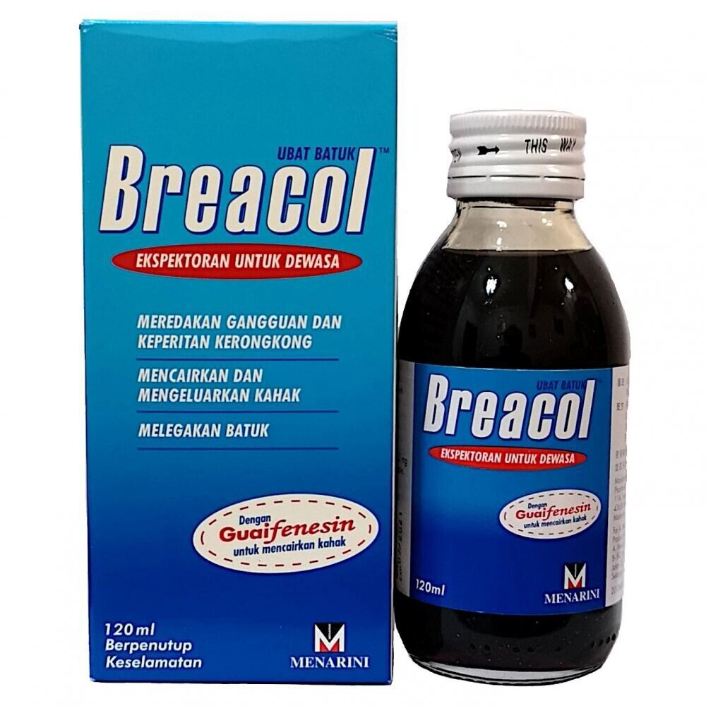 Breacol Expectorant for Adults Cough Syrup 120ml - DoctorOnCall Farmasi Online