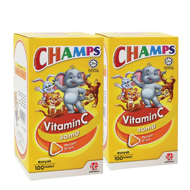 Champs Vitamin C 30mg Chewable Tablet (Orange) 100s - DoctorOnCall Farmasi Online