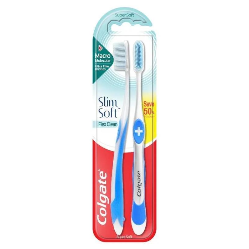 Colgate Tooth Brush Slim Soft Flex Clean Ultra Soft 2s - DoctorOnCall Online Pharmacy