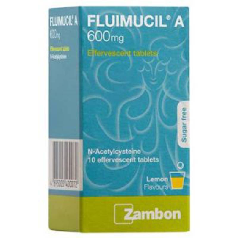 Fluimucil A 600mg Effervescent Tablet 2s (strip) - DoctorOnCall Online Pharmacy