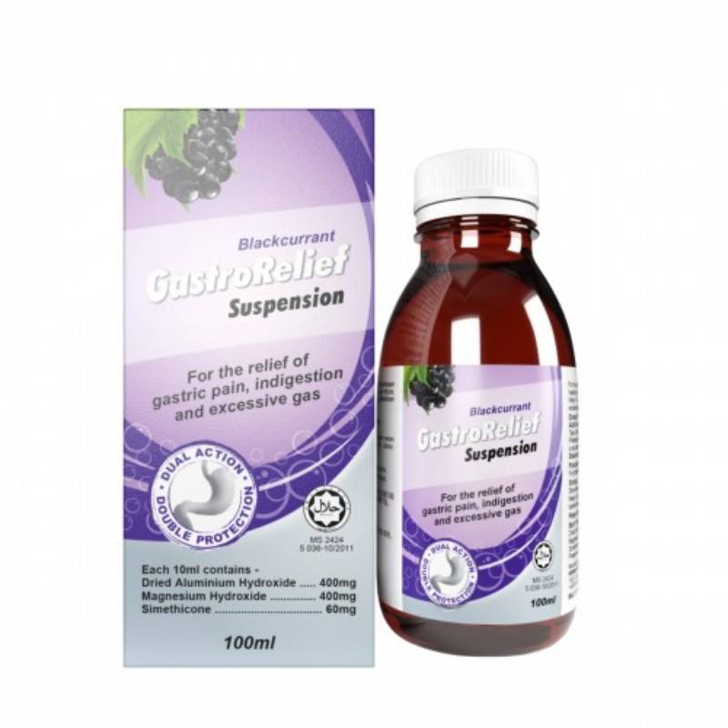 Gastrorelief Suspension 100ml Blackcurrant - DoctorOnCall Farmasi Online