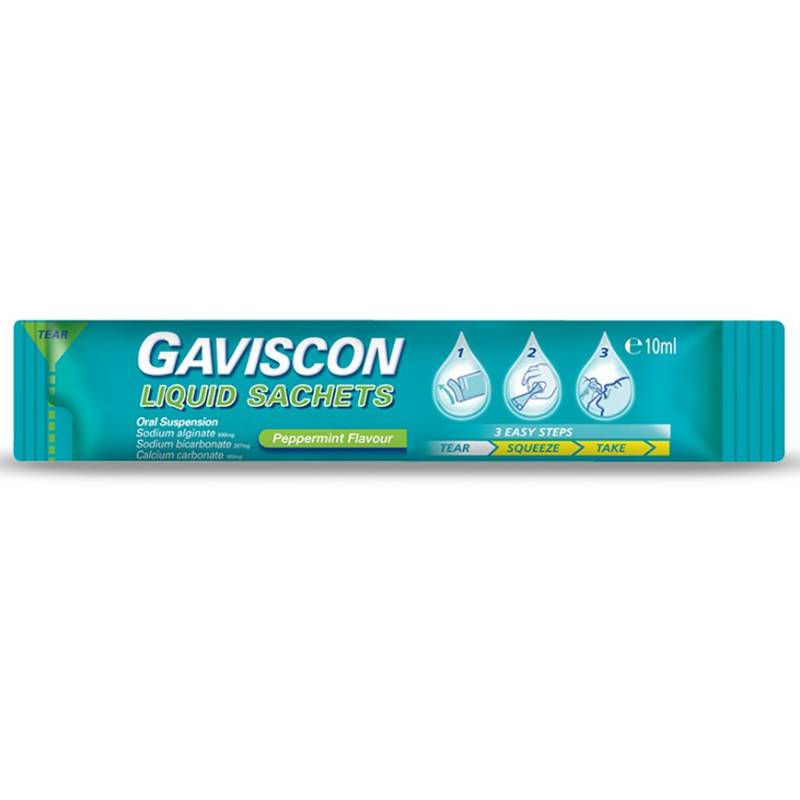 Gaviscon Peppermint Liquid Sachet 10ml x1s (sachet) - DoctorOnCall Online Pharmacy