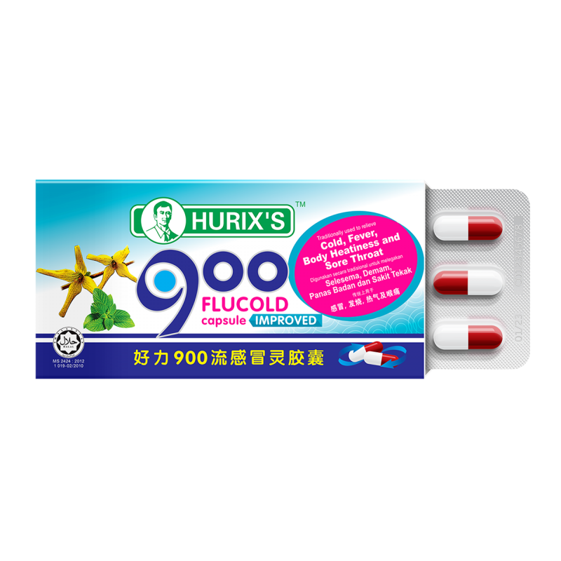Hurixs 900 Flucold Capsule 6s (strip) - DoctorOnCall Farmasi Online