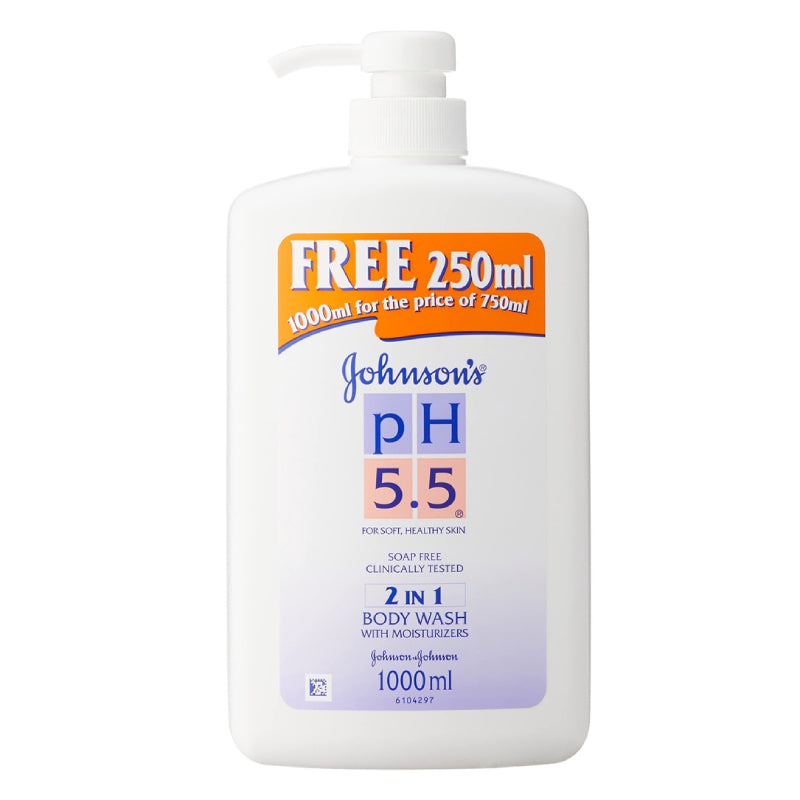 Johnson's pH5.5 Nourishing Body Wash 2-in-1 1L (bottle) + Free 250ml - DoctorOnCall Online Pharmacy