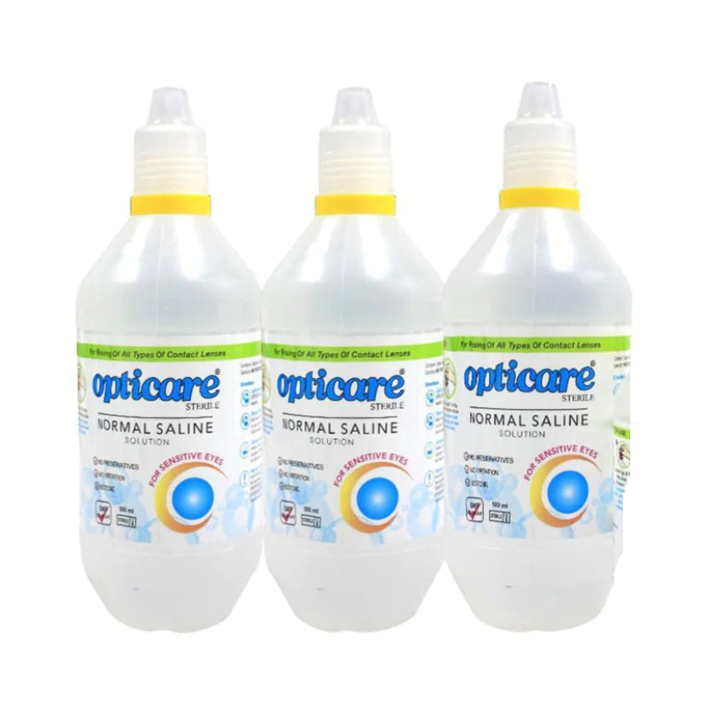 Opticare Normal Saline Solution 500ml x3 - DoctorOnCall Online Pharmacy