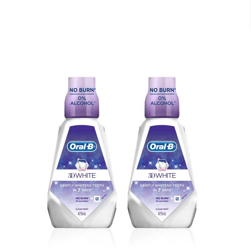 Oral B Mouth Wash 3D White - 473ml x2 - DoctorOnCall Farmasi Online