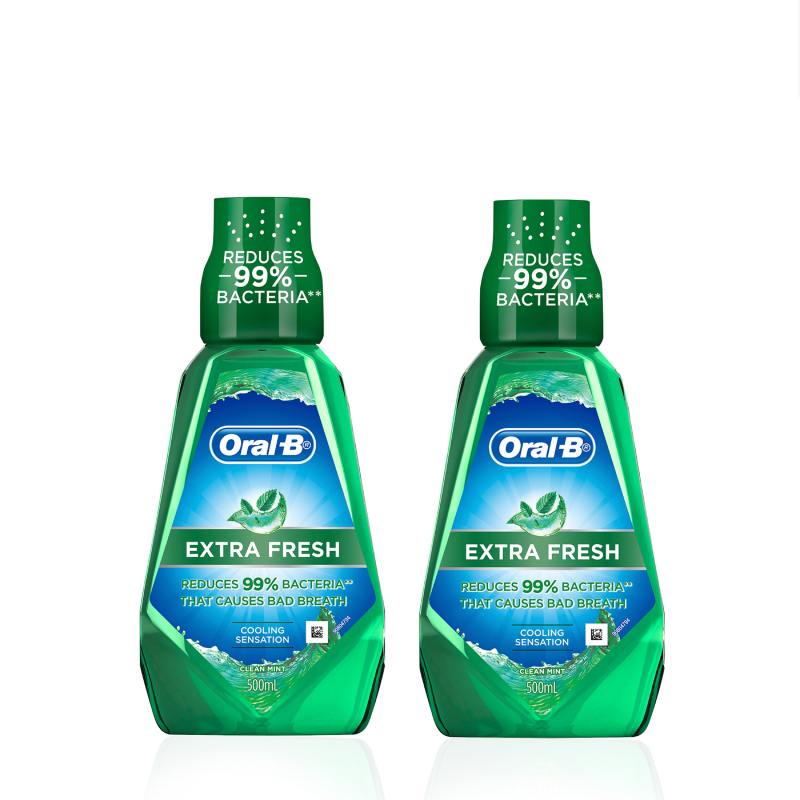 Oral B Mouth Wash Extra Fresh - 500ml x2 - DoctorOnCall Online Pharmacy