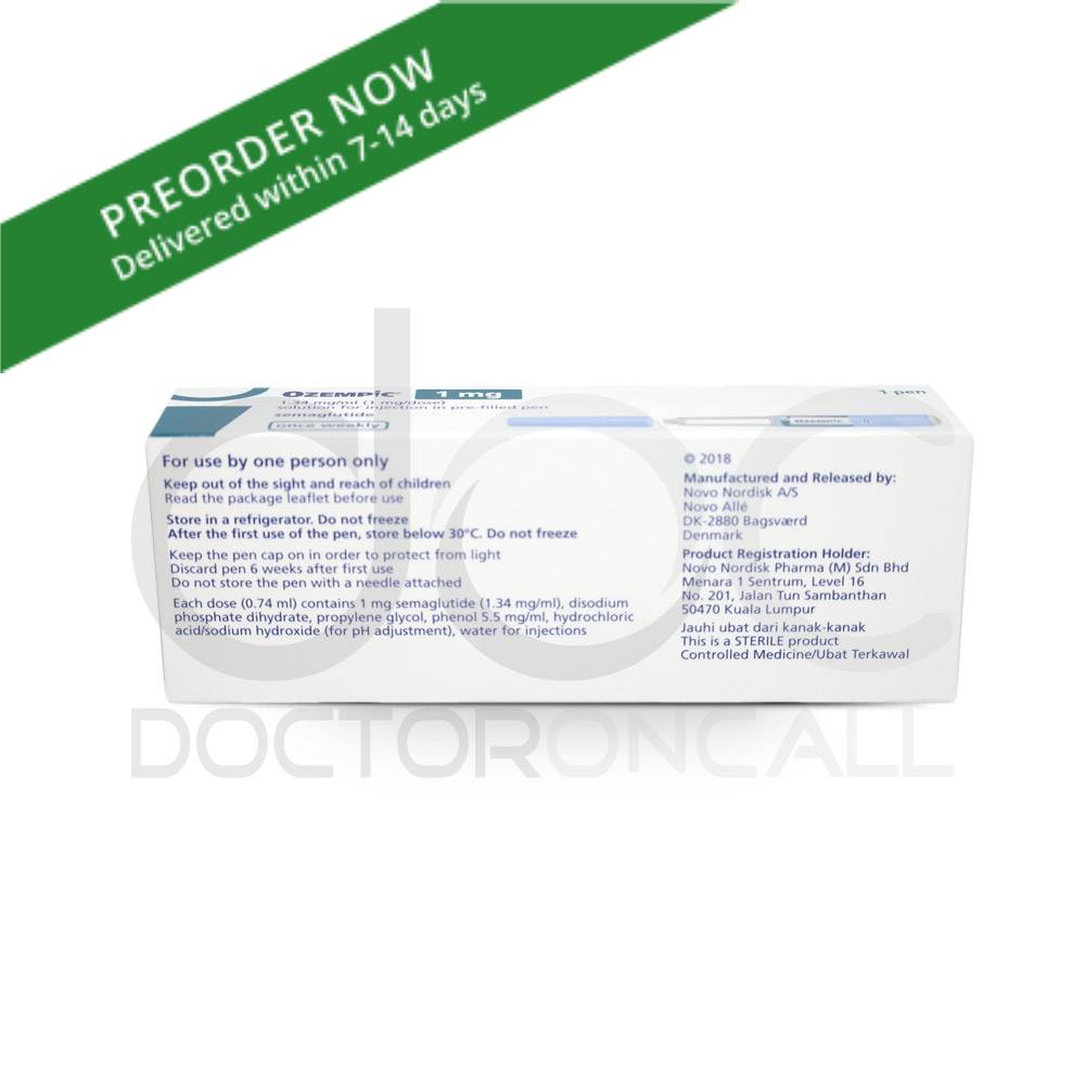 Ozempic 1.34mg/ml (1mg/dose) Pre-filled Pen 3ml x1 (pen) - DoctorOnCall Farmasi Online