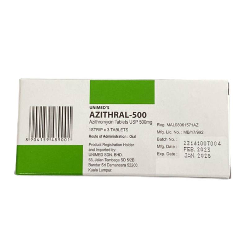 Azithral 500mg Tablet 3s (strip) - DoctorOnCall Online Pharmacy