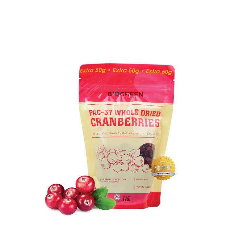 Biogreen Whole Dried Cranberries 170g - DoctorOnCall Farmasi Online