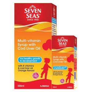 Seven Seas Kids Multivitamin Syrup with Cod Liver Oil 500ml + 100ml - DoctorOnCall Online Pharmacy