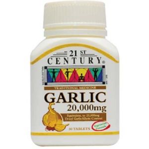 21st Century Garlic 20,000mg Tablet 30s - DoctorOnCall Farmasi Online