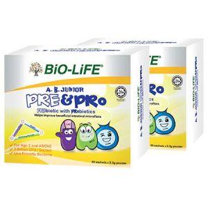 Bio-Life A.B Junior Prebiotics & Probiotics Sachet 50s x2 - DoctorOnCall Farmasi Online