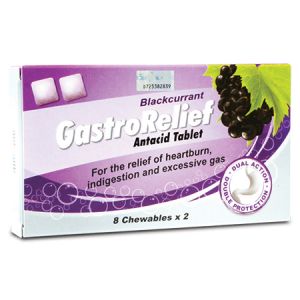 Gastrorelief Antacid Tablet 16s (Blackcurrant) - DoctorOnCall Farmasi Online