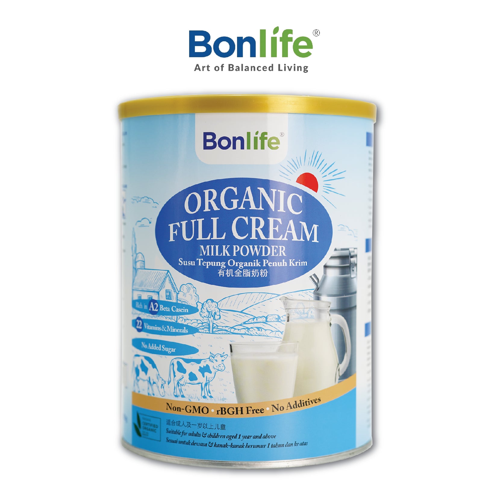 Bonlife Organic Full Cream Milk Powder 800g - DoctorOnCall Farmasi Online