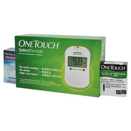 Onetouch Select Simple Blood Glucose Meter (FOC Strips and Lancets) -  - DoctorOnCall Online Pharmacy