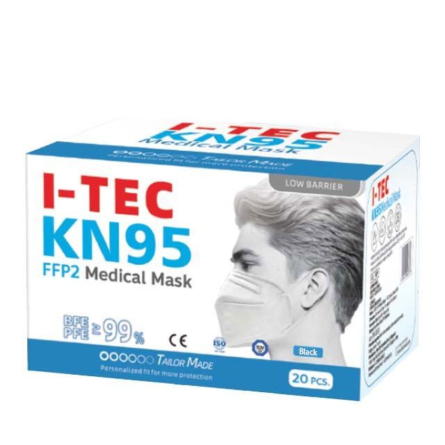 I-TEC KN95 FFP2 Medical Mask (Black) 20s - DoctorOnCall Farmasi Online