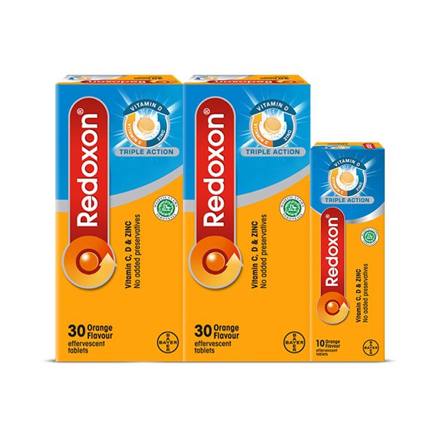 Redoxon Triple Action Vitamin C+Zinc Effervescent Tablet (Orange) 30s - DoctorOnCall Farmasi Online