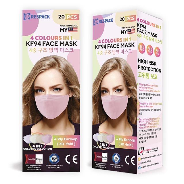 Respack KF94 Face Mask 20s Black - DoctorOnCall Farmasi Online