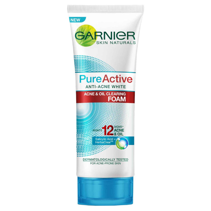 Garnier Pure Active Anti-Acne White Foam 100ml - DoctorOnCall Farmasi Online