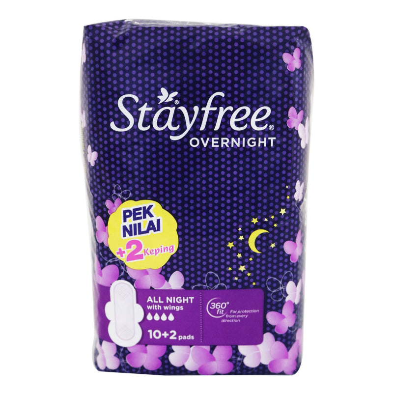 Stayfree Overnight With Wings Pads 12s - DoctorOnCall Farmasi Online