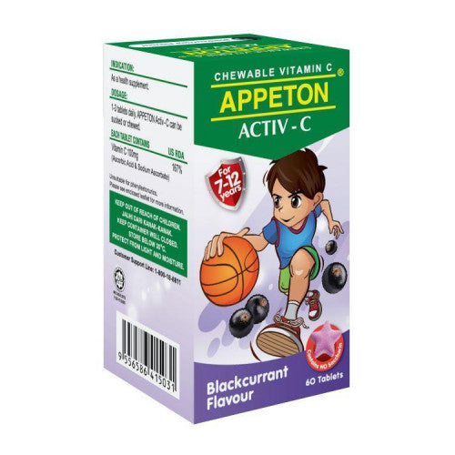 Appeton Activ - C 100mg Chewable Tablet 60s Orange - DoctorOnCall Farmasi Online