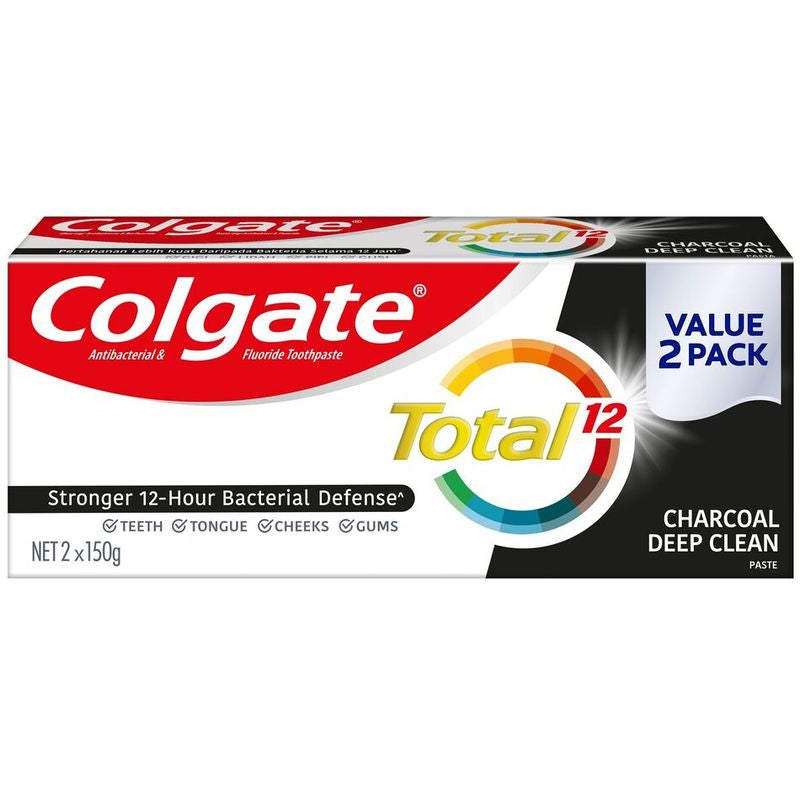 Colgate Total Charcoal Deep Clean Toothpaste 150g x2 - DoctorOnCall Farmasi Online