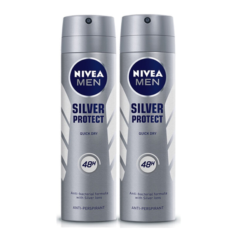 Nivea (Men) Silver Protect Body Spray 150ml x2 - DoctorOnCall Online Pharmacy