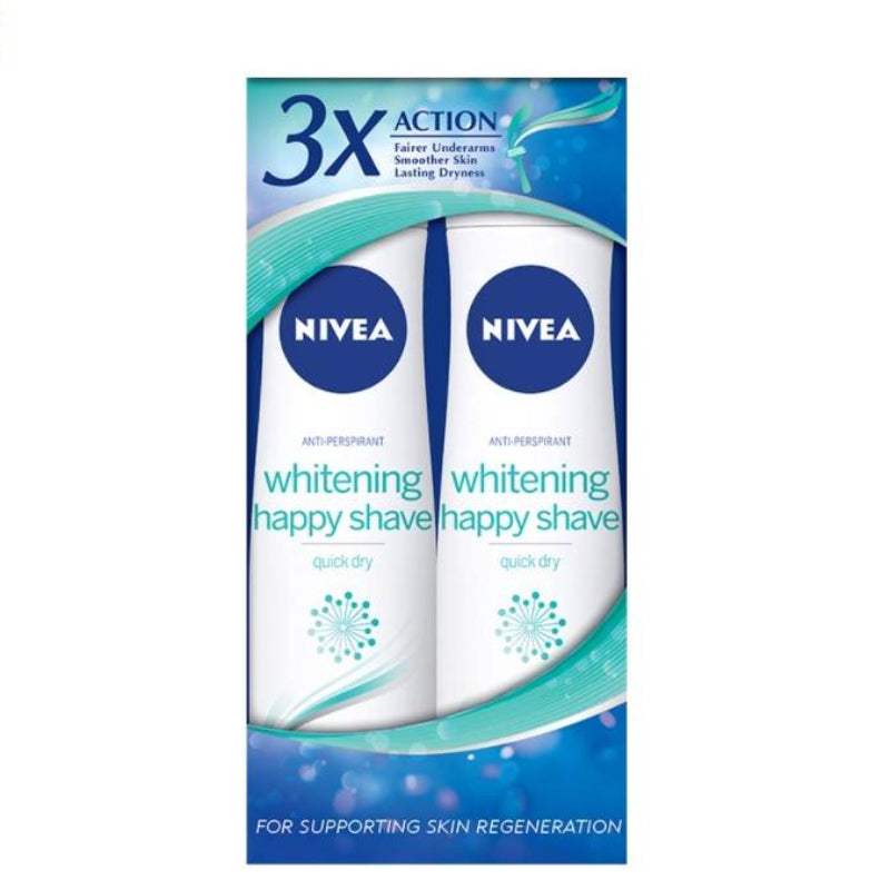 Nivea (Women) Whitening Happy Shave Body Spray 150mlx2 - DoctorOnCall Farmasi Online